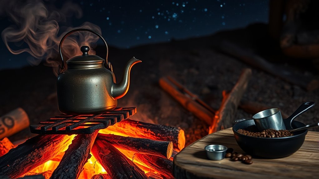 brew coffee over campfire