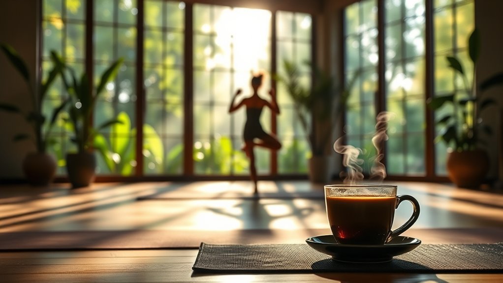 coffee enhances yoga focus