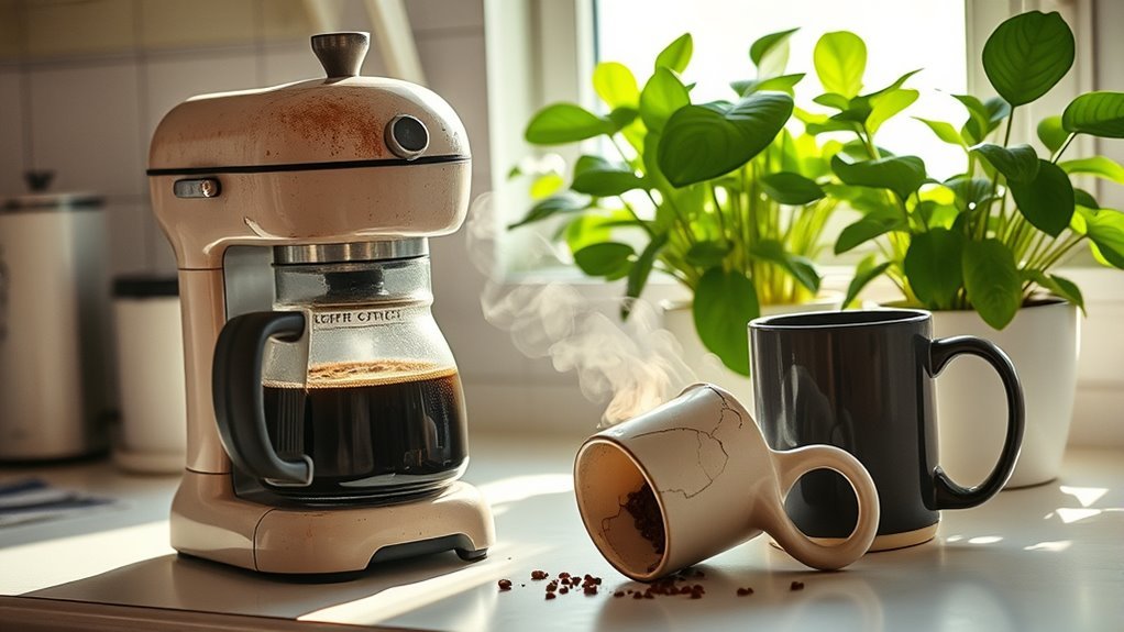 coffee maker upgrade signs