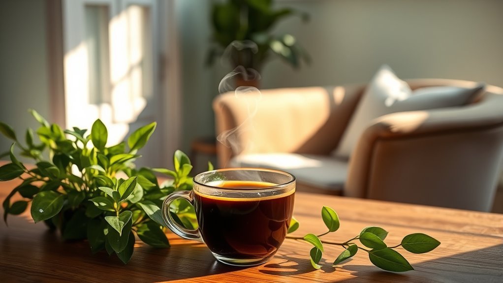 decaf coffee boosts mood