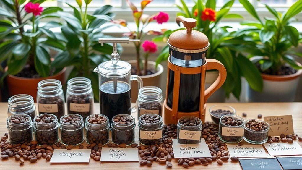 diverse coffee tasting experience