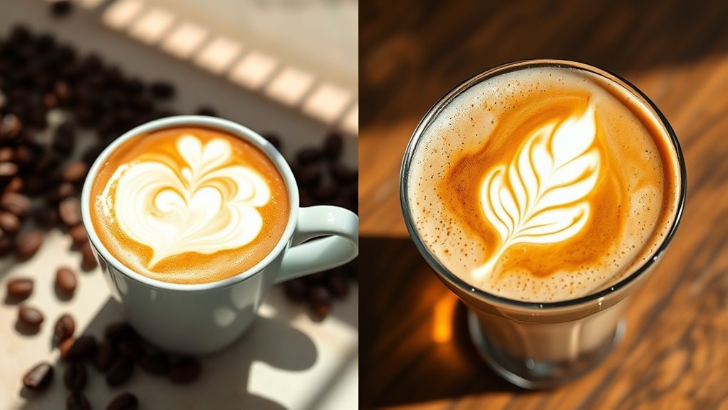 flat white versus latte preparation
