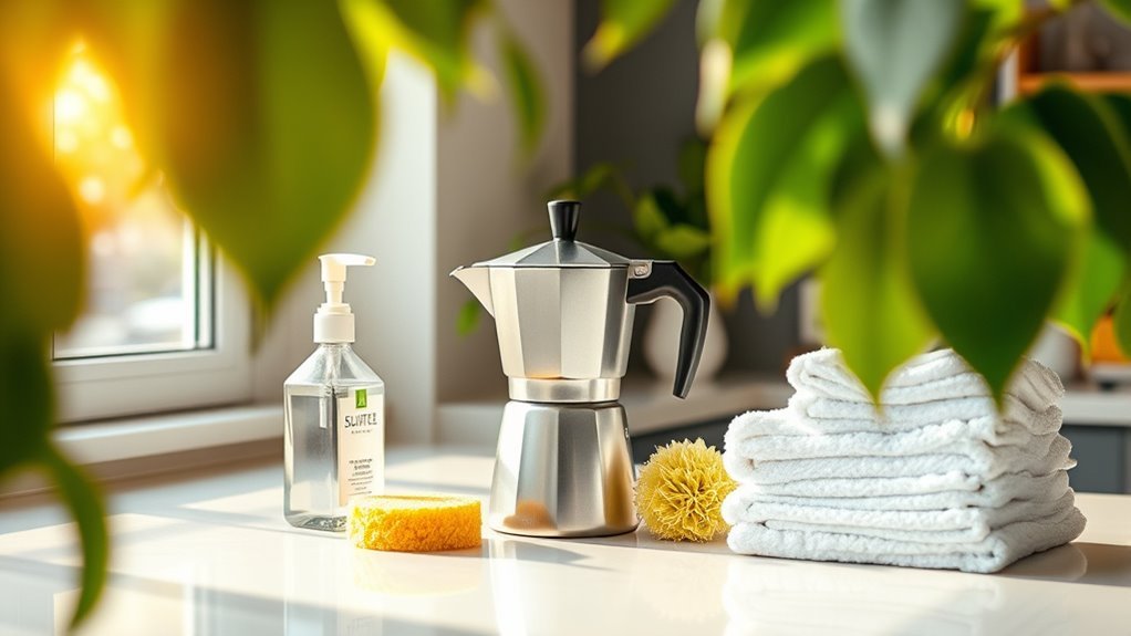 gather cleaning supplies intentionally