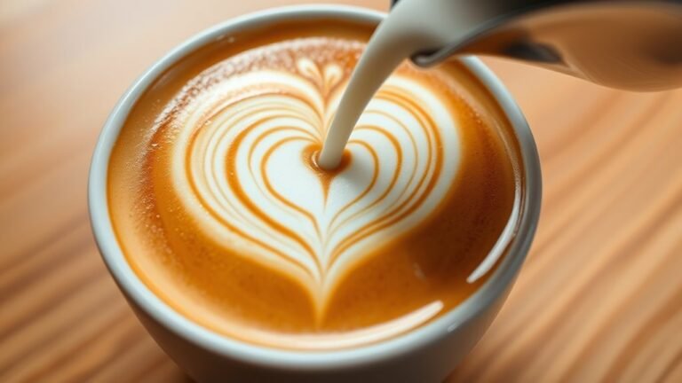 pouring heart latte art