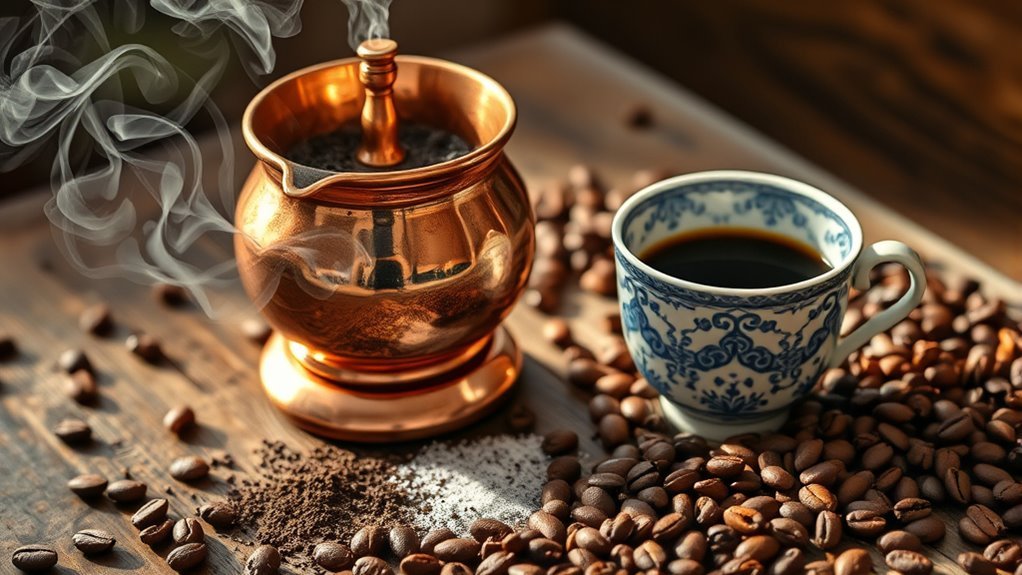 traditional turkish coffee brewing