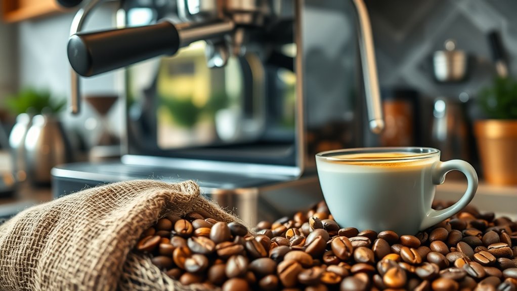 brewing espresso with regular beans