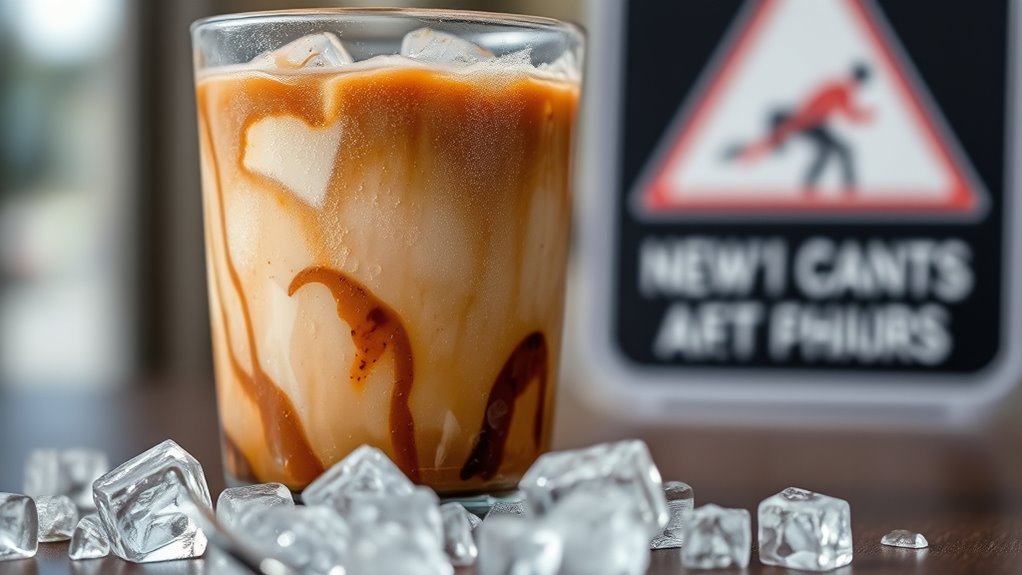 caution with iced coffee