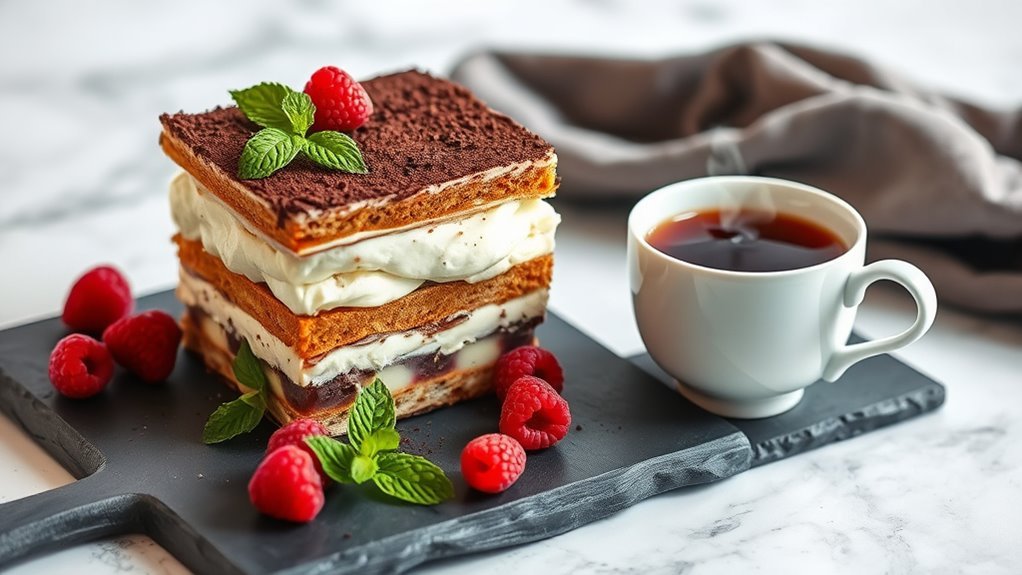 charming presentation with garnishes