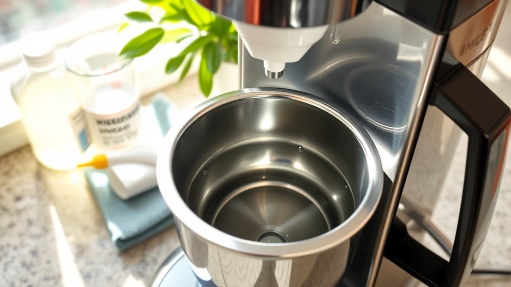clean coffee maker reservoir