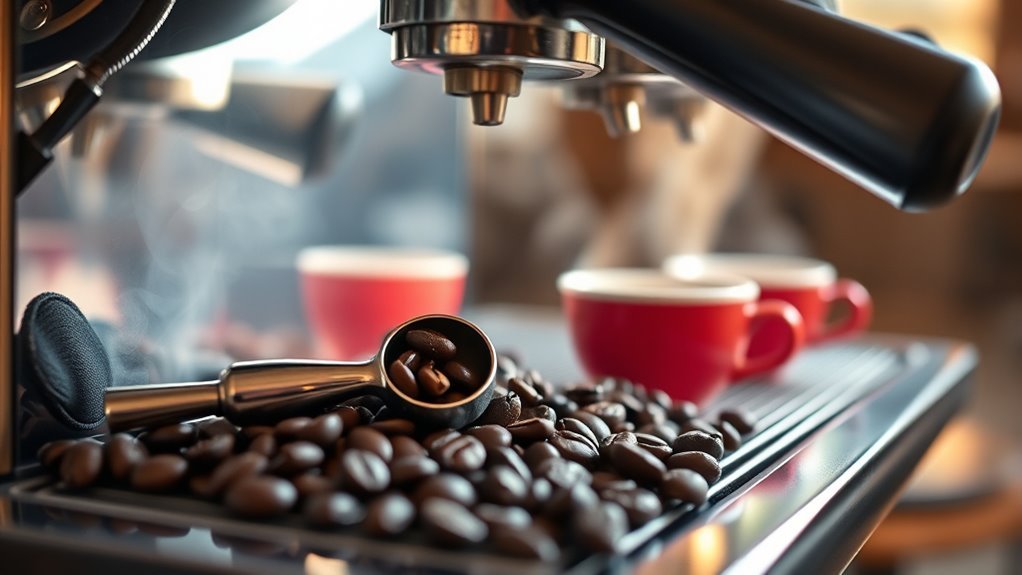 coffee beans in espresso