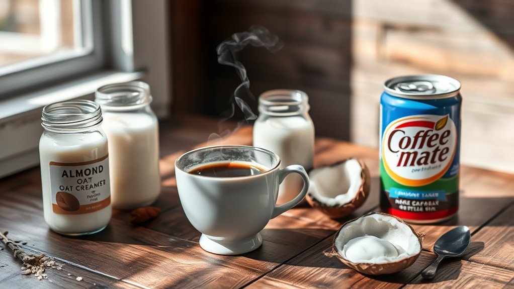 diverse coffee creamer alternatives