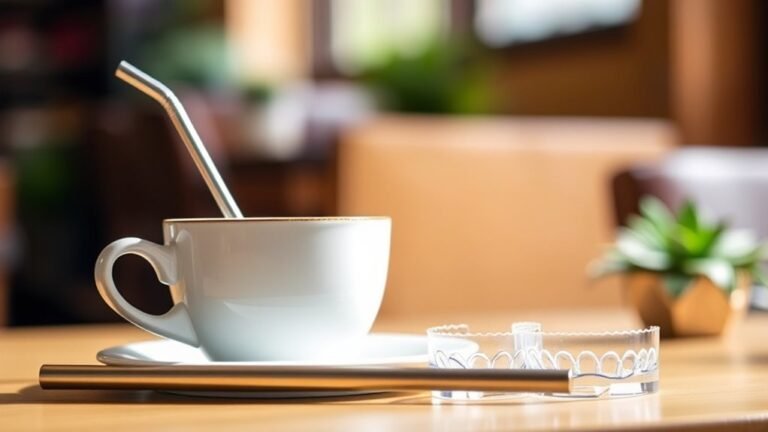 drinking coffee with invisalign