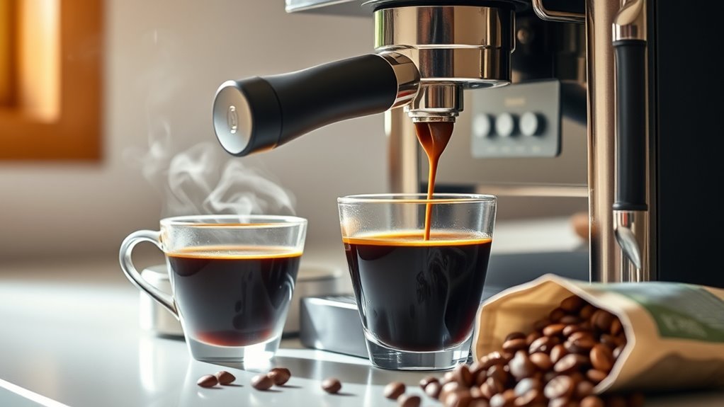 espresso in coffee maker