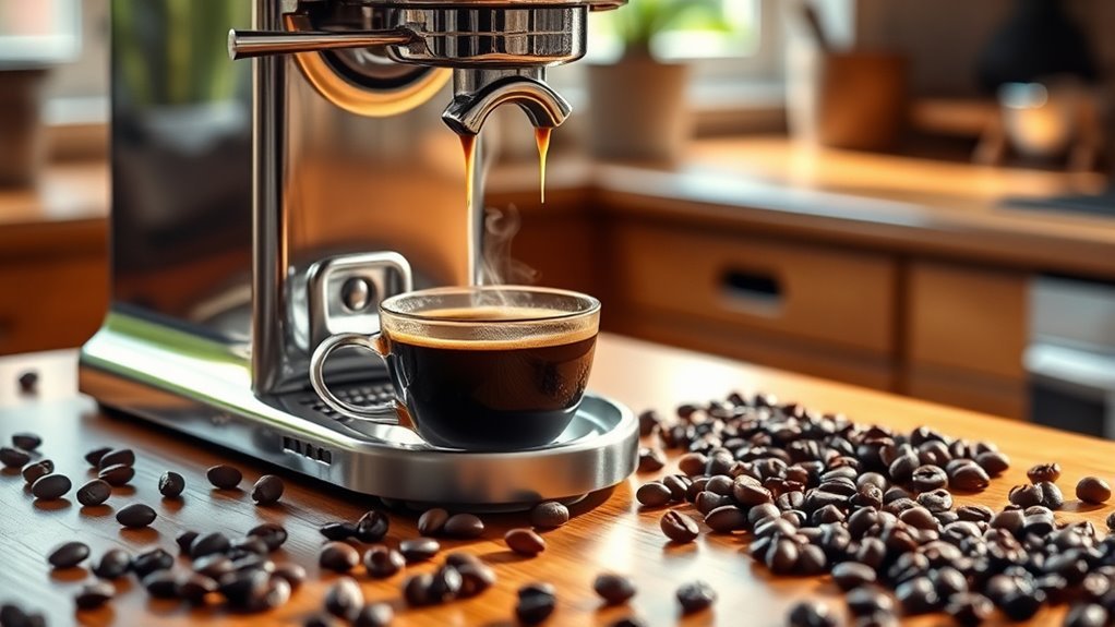 espresso maker brews coffee