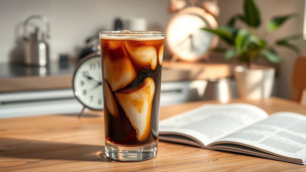iced coffee post extraction timing